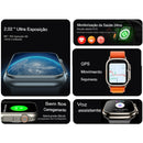 Smartwatch Ultra Series 8 para IOS Android Tela HD Bluetooth Chamada Frequência Cardíaca - oferta utilidades