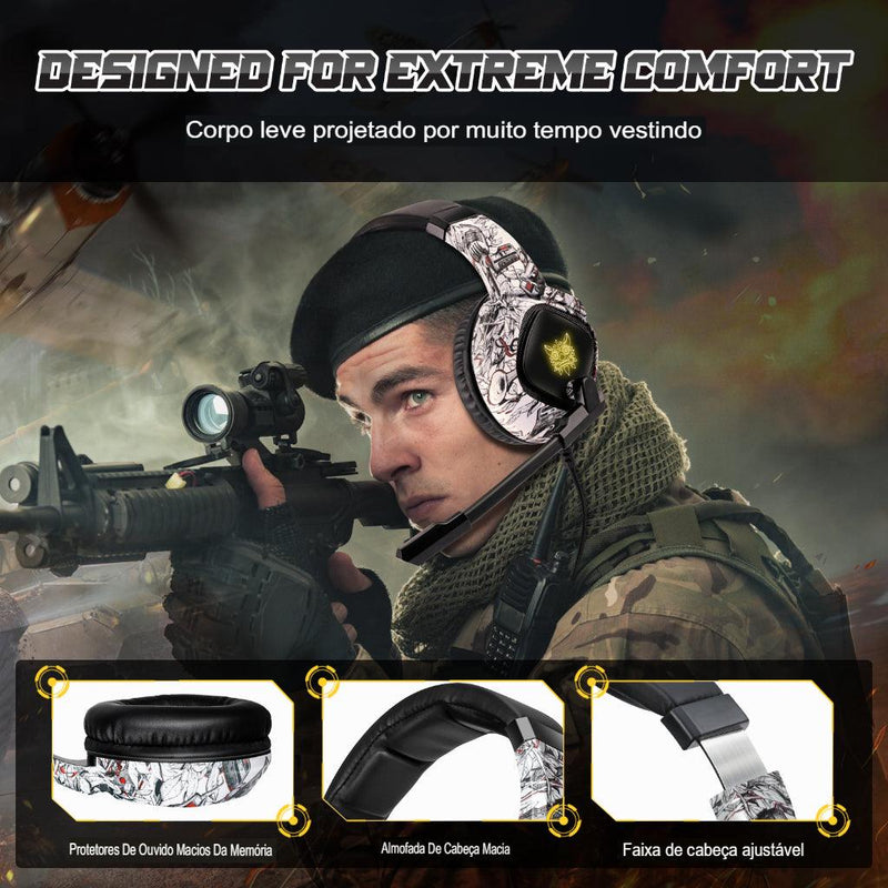 Headset Gamer profissional para jogos com LED e microfone PS4 PS5 XBOX PC Gamer - oferta utilidades